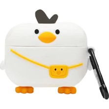 Microsonic Samsung Galaxy Buds 3 Pro Kılıf Cartoon Figürlü Silikon Crtn-Fgr-Cvcv [galaxy Buds 3 Pro ile Uyumlu Kılıf - Beyaz - Sarı]