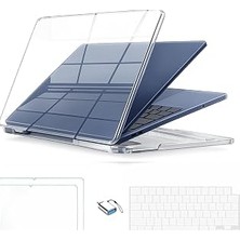Undeplus Macbook Neo 13INÇ A18 Pro A3404 ile Uyumlu Kılıf +2ADET Ekran Koruyucu +Otg +Klavye Koruyucu Şeffaf-Beyaz