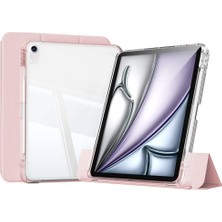 Zore Apple ile Uyumlu iPad Air 13 2025 M3 Kılıf Magnetik Ayrılabilen Airbagli Zore Sliding Tablet Kılıfı Pembe