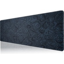 Klasse Pro - 5 Farklı Model Dikişli Kenar 120X60 cm Oyuncu Gaming Mouse Pad (Dark Grey Map Lines)