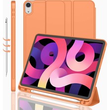 Imieet iPad Air 11 Inç Kılıf 2024 (6. Nesil), iPad Air 5. Nesil Kılıf 2022/4. Nesil Kılıf 2020 10,9 Inç Kalem Tutuculu, Üç Katlı Stand Akıllı Kılıf (Turuncu)