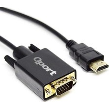 Qport-Qport Q-HVG18 HDMI To VGA 1,8 Metre Çevirici Kablo