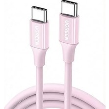 Ugreen Usb-C 60W 3A Qc Pd Hızlı Şarj Kablosu, 1 Metre, Pembe, 65124