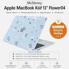 Mcstorey MacBook Pro 13 Çiçek Desenli Kılıf A1706 A1708 A1989 A2159 A2251 A2289 A2338 M1 M2 Uyumlu Baskılı Sert Kılıf Ince Hafif Koruyucu Kapak Açık Mavi