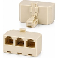 BK Teknoloji RJ11 6P4C 1 Erkek 3 Dişi Telefon Çoklayıcı Ayırıcı Adaptör