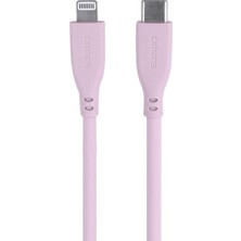 Omars Usb-C To Mfı Lightning iPhone Silikon Pd Hızlı Şarj Kablosu Pembe