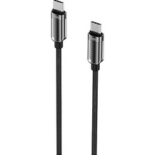 Knıt Glam 60W Hızlı Şarj Destekli, Type-C To Type-C Şarj ve Data Aktarım Kablosu, 1 Metre, Siyah