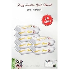 6 Al 5 Öde Sleepy Sensitive 50'li Islak Bebek Mendil ve Rosıe Pamuk