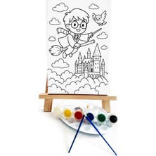 Lilafil Harry Çocuk Ressam Seti - 20 x 30 cm Önçizimli Tuval, 2 Adet Fırça, Palet, Boyalar ve Şövale