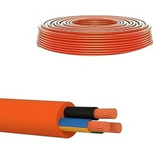 (10 METRE)%100 Bakır Çok Telli 3x2.5 mm Elektrik Kablosu Turuncu Elektrikli Araç Şarj Uygun Uyumlu