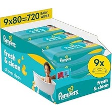 Pampers Fresh&clean Bebek Islak Havlu 9 Paket 720 Yaprak