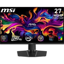 Msı 26.5 Mag 273QP Qd-Oled X24, Gaming Monitör, Wqhd, 16:9, Flat, Qd-Oled, 240Hz, 0.03MS, Freesync Premium Pro