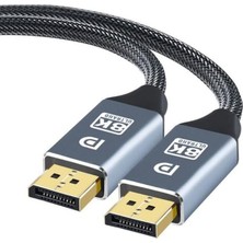 Coverzone 1.5 Metre 8k Displayport Kablosu Dp 1.4V, 8k 240Hz Uhd, 7680X4320P, Projeksiyon Için Yüksek Hızda Bağlantı, Notebook, Tv, Game Box ve Projeksiyon Cihazı Uyumlu | ZR832 (1.5 Metre)