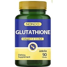 Renas Store Nondo Glutatyon Jumbo 90 Tablet Glutathione Kolajen 1-2-3 Ala Bromelain Hyaluronik Asit 3 Aylık Kullanım