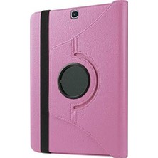 Samsung Galaxy Tab S2 9.7 T810 T813 T815 T819 ile Uyumlu Kılıf 360 Dönebilen Standlı Case Pembe Açık