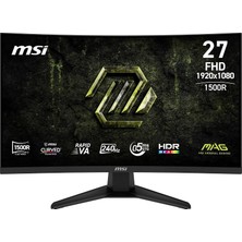 Msı 27 Mag 275CF X24, Gaming Monitör, Fhd, 16:9, Curve, 1500R, Rapid Va, 240Hz, 0.5ms (Min.), Adaptive-Sync