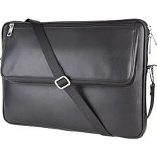 2k S.deri Laptop Çantası,tablet Çantası,13.3'' Inç,vegan,omuz ve Valiz Askılı,aksesuar ve Evrak Cepli,24 * 34 * 2 Cm.,siyah