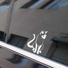 9.1cm* 14CM Yavru Siyam Kedi Sevimli Pet Hayvan Sanat Araba Çıkartmaları Vinil Çıkartması Siyah Gümüş