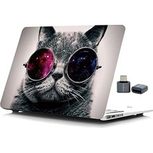 Mcstorey MacBook Air 13 Inç Kılıf A2337 M1 A2179 A1932 Uyumlu Mat Sert Kapak Uv Baskılı Kedi Desenli Koruyucu Hard Case Çizilme Önleyici Laptop Kılıfı Çok Renkli