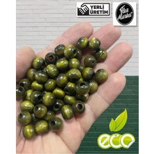 Moontime Alaçatı Ekonomik Paket 1 Kilo 10MM Ahşap Boncuk  - Haki - ( Ort - 2500-3000 Adet )