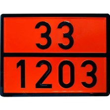 Metal 40X30 cm Levha (1 Adet) 33-1203 Akaryakıt Tehlikeli Madde Taşımacılığı Benzin Motorin Petrol