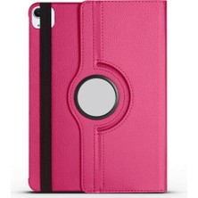 Zore Apple ile Uyumlu iPad Pro 11 2024 Zore Dönebilen Standlı Kılıf Pembe Koyu