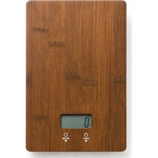 Welcomein Dijital Mutfak Terazisi 5 kg Kapasiteli 1 gr Hassasiyetli Akasya Dikdörtgen 14X20 cm