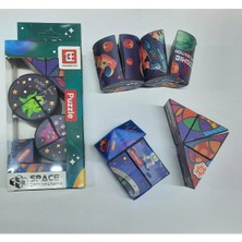 Kidmar Oyuncak 3'lü Gizemli Sihirli Küpler Yapboz Uzay Temalı Magic Cube