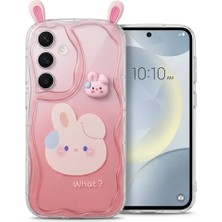 Zipax Samsung Galaxy A34 Uyumlu Kılıf Desenli Kulaklı Kapak Hlt-What