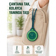 Freedom Storee Askılı Analog Saat Pantolon Kemer ve Çanta Aksesuarı Yeşil