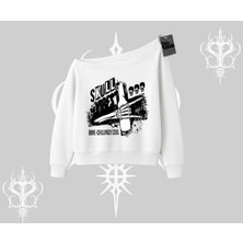 Tarzsokak Kayık Yaka Sweatshirt Skull Impact Bone Chilling Street Icon