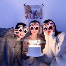 Pazarcan Happy Birthday Yazılı Pembe Fuşya Renk Parti Gözlüğü 12X7 cm