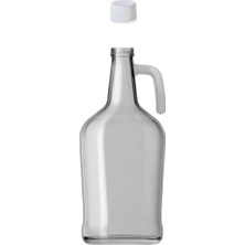 Moontime Alaçatı 3 Litre Kulplu Galon Cam Şişe Yağlık Plastik Kapaklı Şeffaf Yağdanlık FMA04357