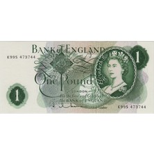 Banknoting Birleşik Krallık 1 Pound 1962-66 Pick 374C Kraliçe Iı. Elizabeth-Ingiltere. Çil.