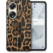 Zipax Oppo A60 Uyumlu Kılıf Leopar Desenli Kapak Hlt-Leopar