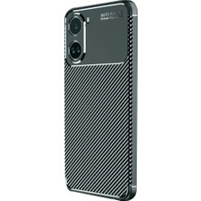 Zipax Xiaomi Poco X7 Pro Uyumlu Kılıf Soft Karbon Görünüm Esnek Silikon Azn-Negro