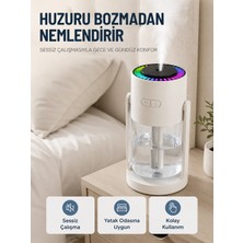 Pazarcan Taşınabilir Hava Nemlendirici LED Işıklı Şeffaf Hazneli Ev Ofis Yatak Odası Nemlendirme