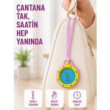 Negok Anahtarlık Çanta Charmı Askılı Analog Dekoratif Saat Pembe
