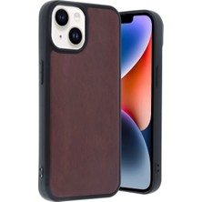 Vintessy Apple Iphone 14 Kılıf Aras Deri Kapak - Bordo