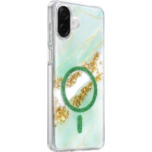 Renas Store Mey Ithalat®  Samsung Galaxy A07 4g Lotus Simli Magsafe Kapak - Yeşil