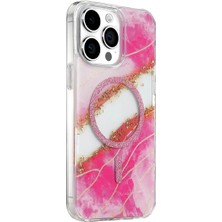 Renas Store Mey Ithalat®   iPhone 14 Pro Max Lotus Simli Magsafe Kapak - Pembe
