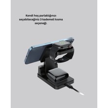 Vintessy Dijital Saatli Kablosuz Şarj Istasyonu – 3’ü 1 Arada Uyumlu Hızlı Şarj ve LED Ekran Yeni N