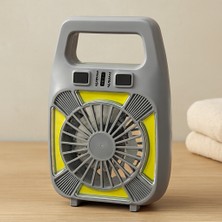 Bezos USB Şarjlı 2ın1 Mini Fan Fener 10W ? 2 Kademe, Su Geçirmez, Taşınabilir