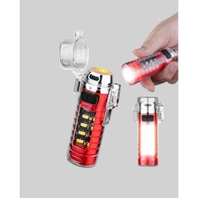 Renas Store Mey Ithalat® USB Şarjlı Rüzgar Geçirmez Elektrikli Çakmak El Fenerli