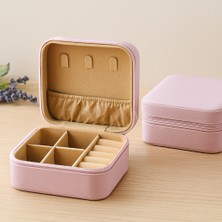Bezos Mini Fermuarlı Takı Kutusu 10X10X5 cm - Suni Deri, 4 Bölmeli
