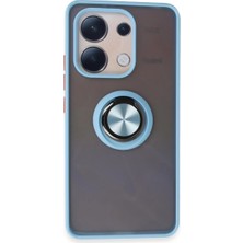 Renas Store Xiaomi Redmi Note 13 4g Kılıf Montreal Yüzüklü Silikon Kapak - Buz Mavi