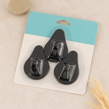 Bezos 3lü Yapışkanlı Lilyum Askı - Siyah Beyaz Plastik