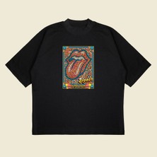 Tarzsokak Rolling Stone Seattle Baskılı Oversize Unisex Pamuklu Nefes Alan Kalın Kumaşlı