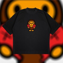 Tarzsokak Bape x Comme Des Garçons Oversize Unisex Pamuklu Nefes Alan Kalın Kumaşlı