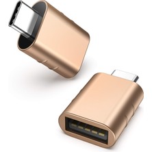 Syntech USB C - USB Adaptör [2 Paket] USB C Fiş USB 3 Soket Adaptör iPhone 15 Pro Max iMac iPad Mini/pro 2021 MacBook Pro Air 2023 ve Diğer Tip C Cihazlar ile Uyumlu, Altın